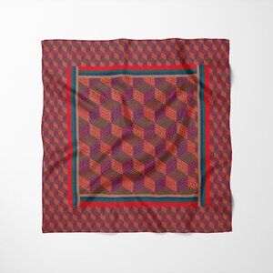 NWT Emily McCarthy Hand-Stitched Silk Scarf